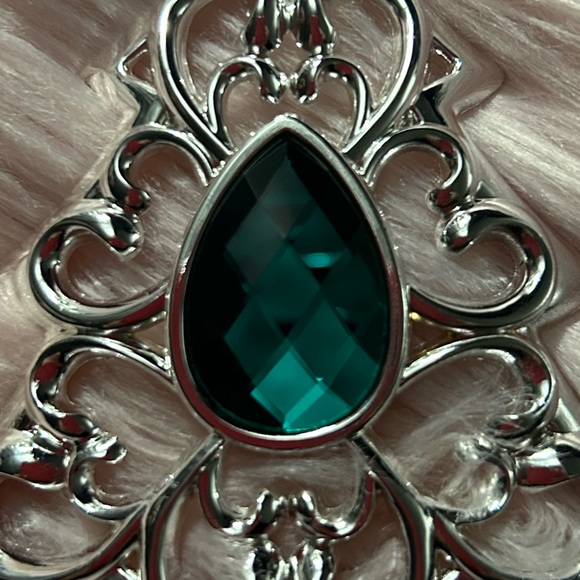 LENOX Crystal Green Silver Christmas Tree Star Red Ribbon Stocking Stuffer - Picture 3 of 5